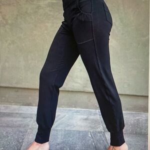 Designer Cara Ucci Black Bamboo Jogger Pants